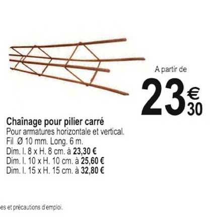 chaînage pour pilier carré