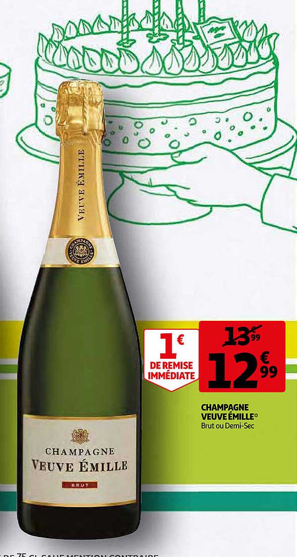 champagne veuve émille  brut ou demi-sec