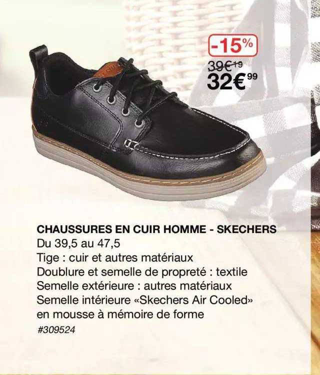 Chaussures En Cuir Homme - Skechers