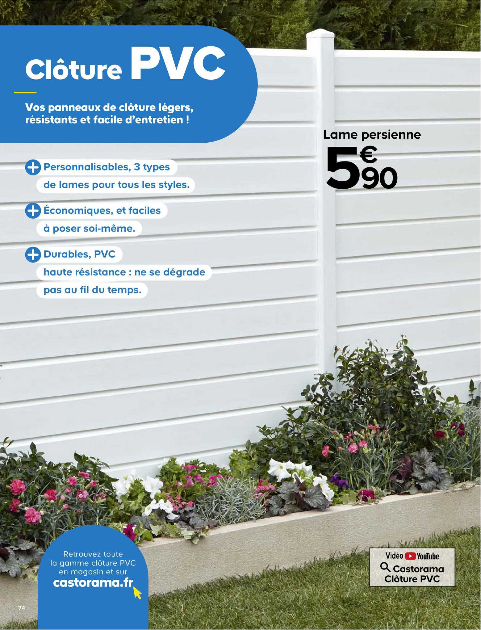 clôture pvc panneaux clôture légers lame persienne