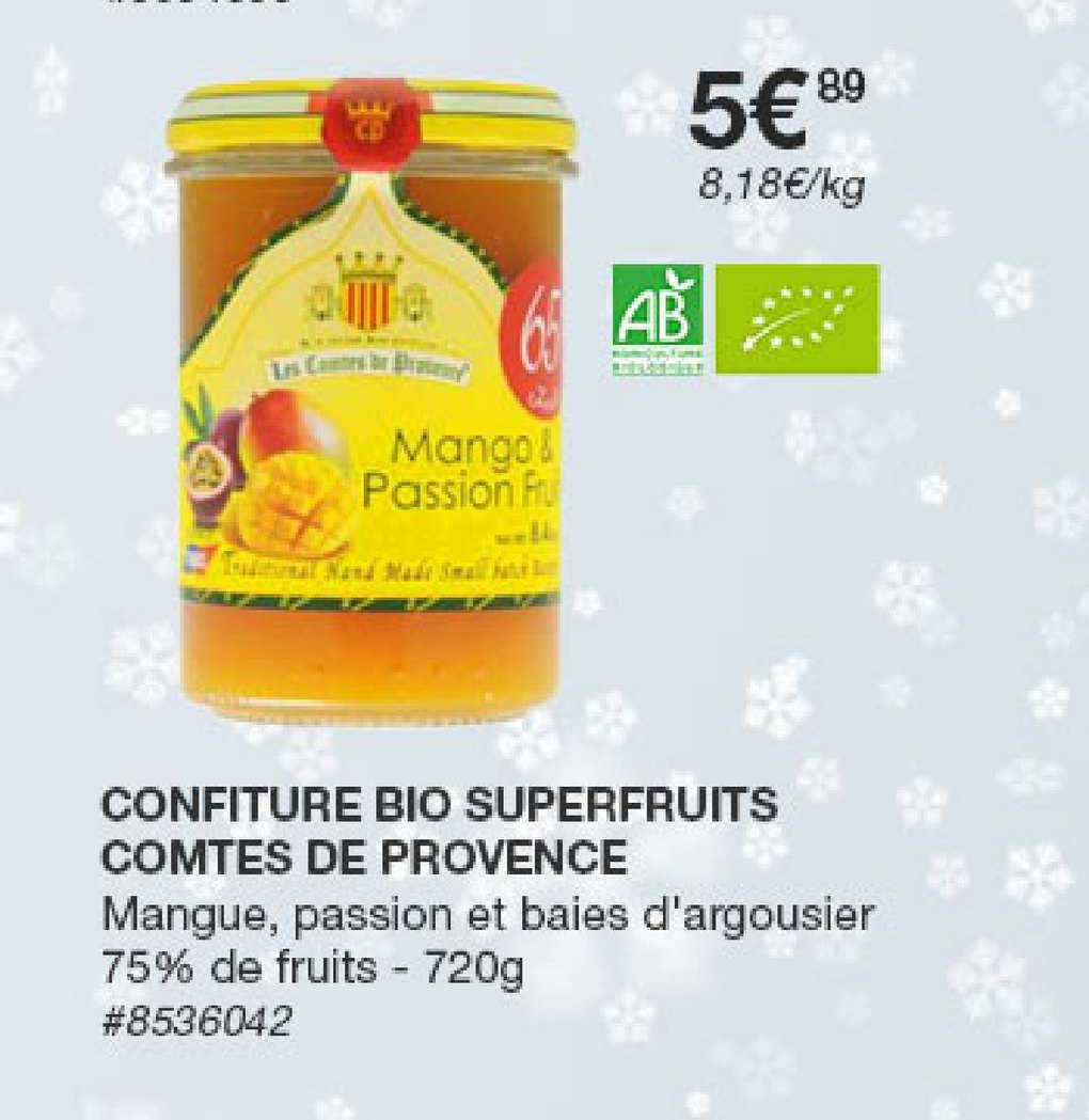 confiture bio superfruits comtes de provence