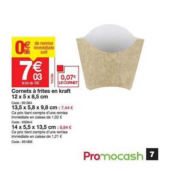 Cornets à Frites En Kraft