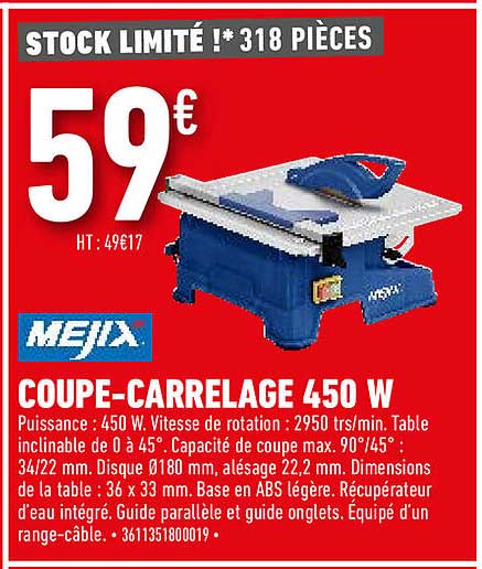 coupe-carrelage 450 w mejix