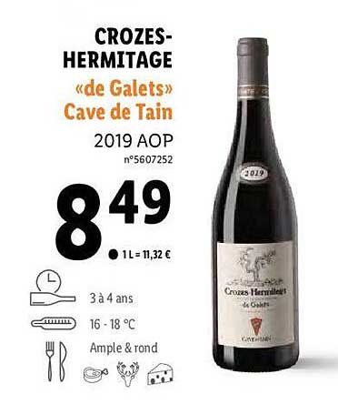 crozes-hermitage «de galets» cave de tain