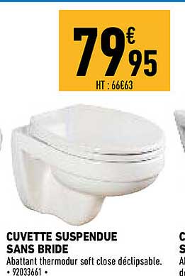 cuvette suspendue sans bride