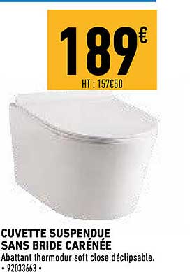 cuvette suspendue sans bride carénée