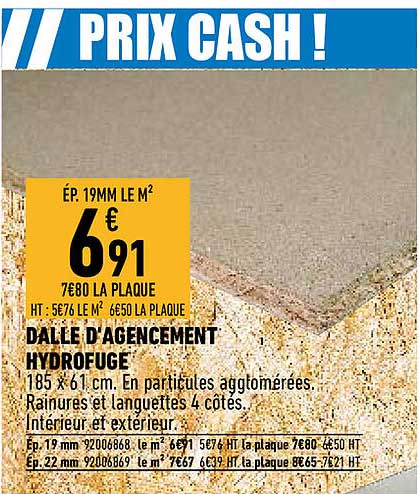 dalle d'agencement hydrofuge