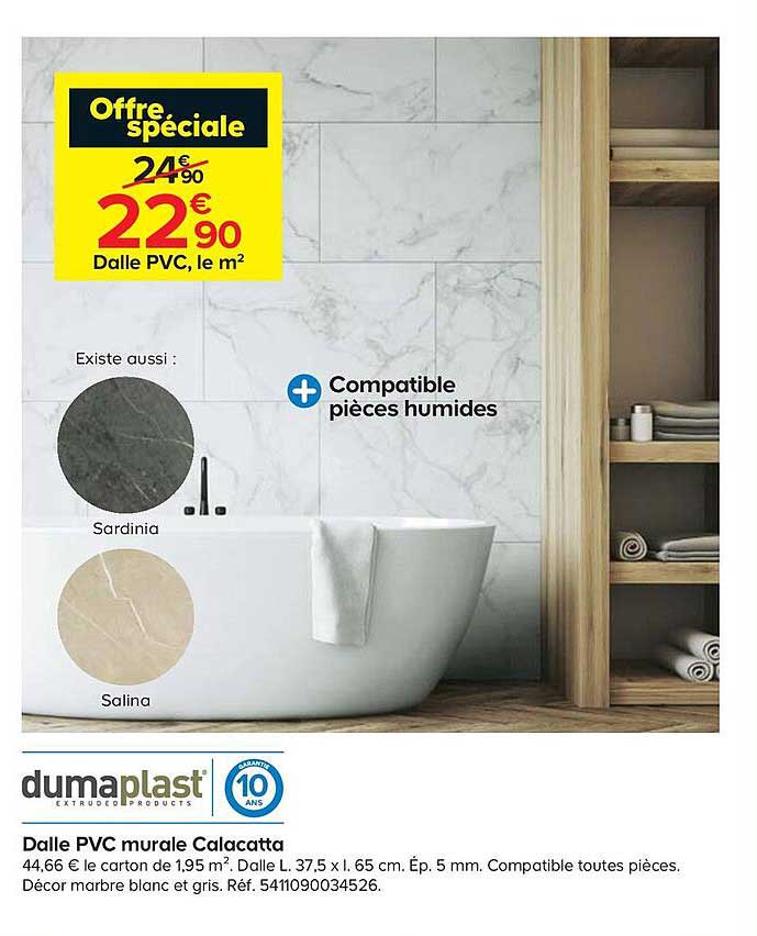 Dalle Pvc Murale Calacatta Dumaplast