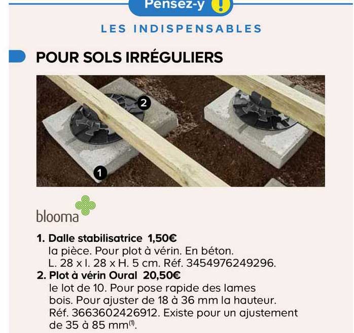 dalle stabilisatrice plot à vérin oural blooma