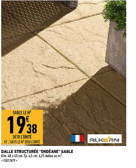 dalle structurée "ondéane" sable alkern