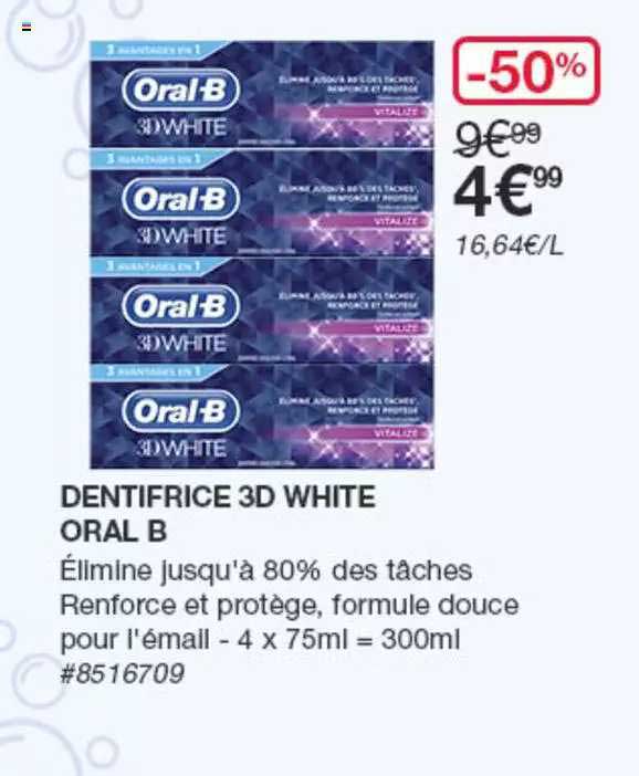 dentifrice 3d white oral b