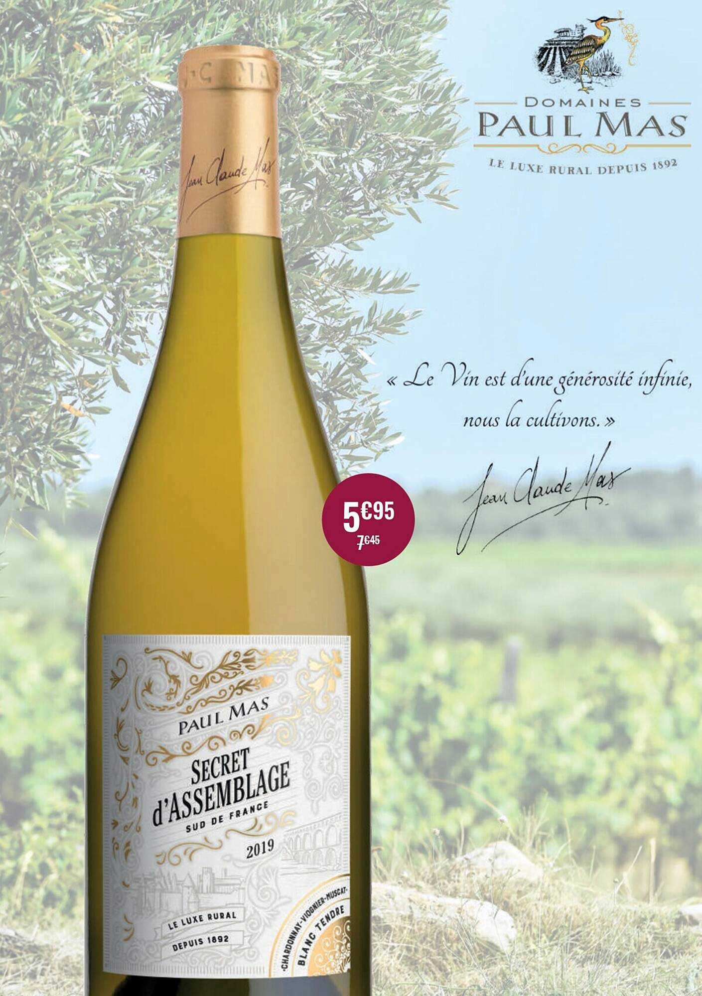 domaines paul mas secret d'assemblage 2019