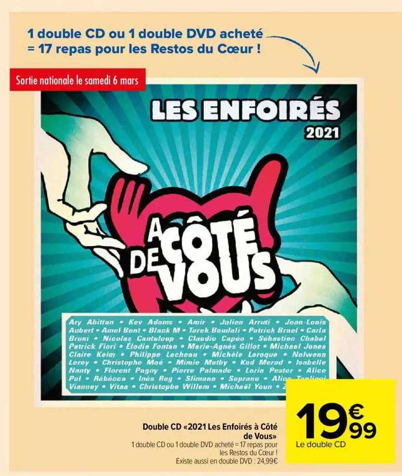 Double Cd «2021 Les Enfoirés à Côté De Vous»