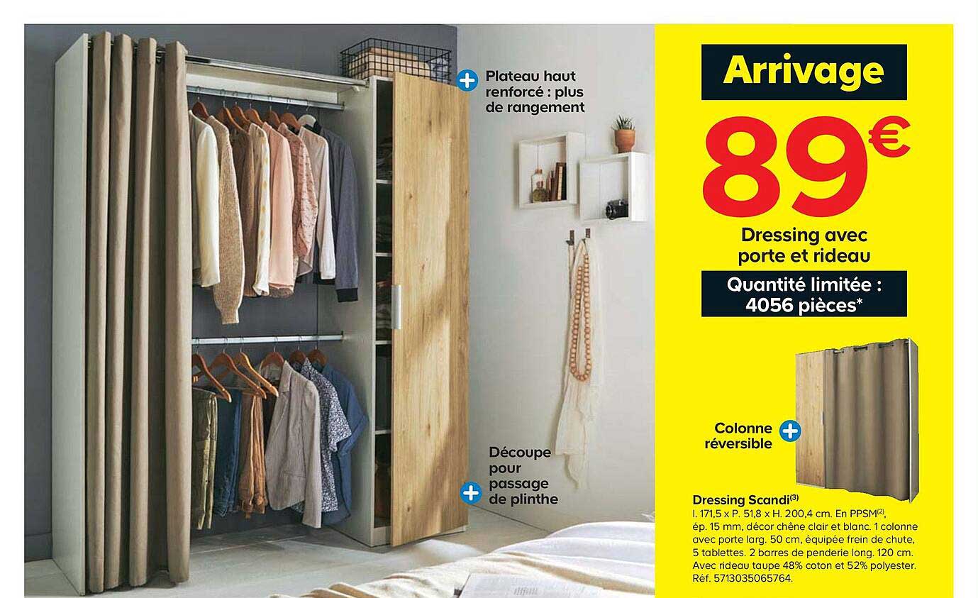 dressing avec porte et rideau dressing scandi