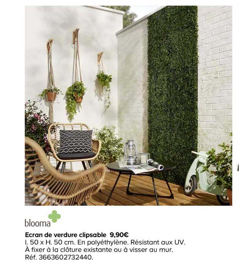 ecran de verdure clipsable blooma