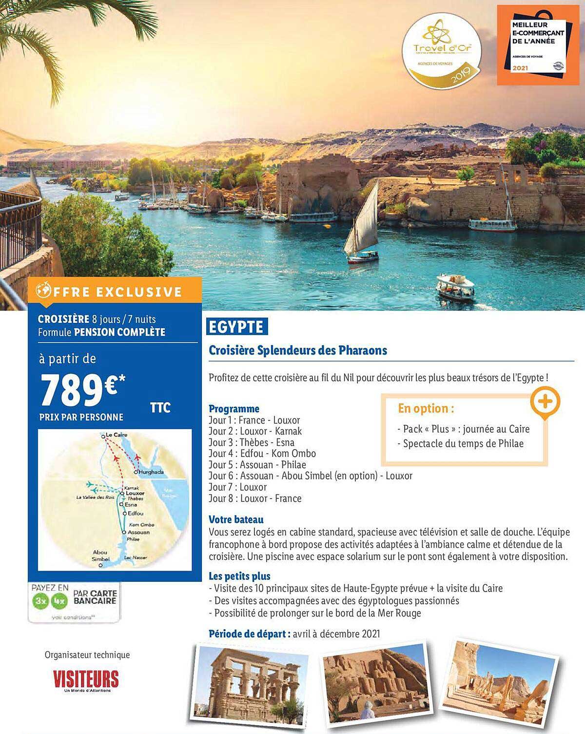 egypte : croisière splendeurs des pharaons