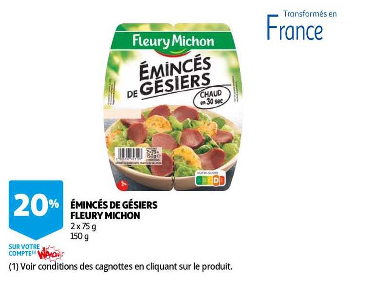 émincés de gésiers fleury michon
