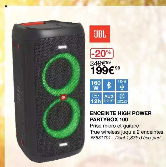 enceinte high power partybox 100 jbl