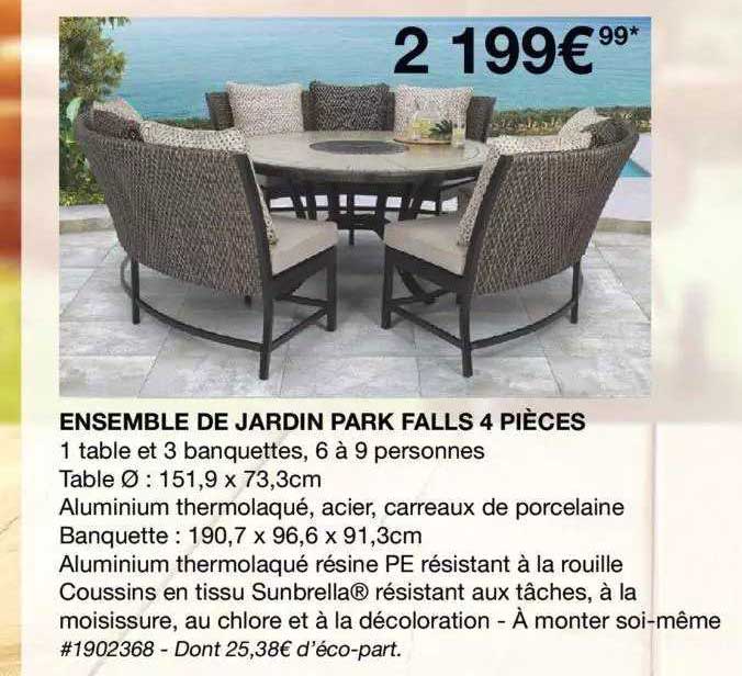 ensemble de jardin park falls 4 pièces