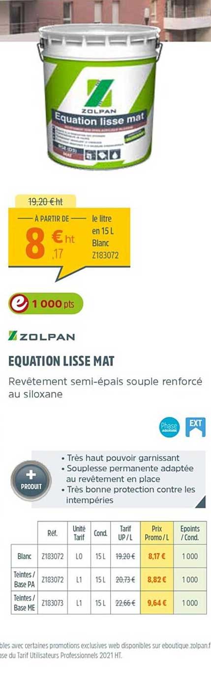 equation lisse mat zolpan