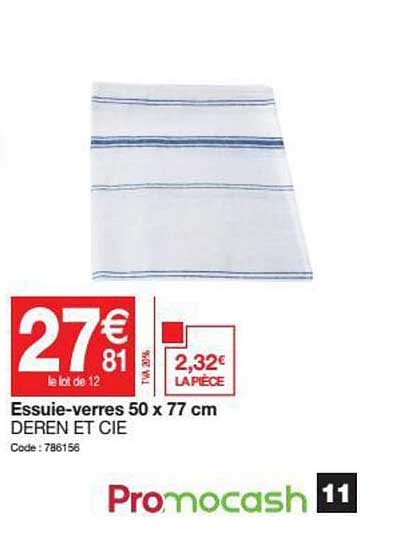 essuie-verres 50 x 77 cm deren et cie