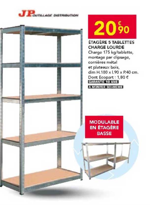 étagère 5 tablettes charge lourde