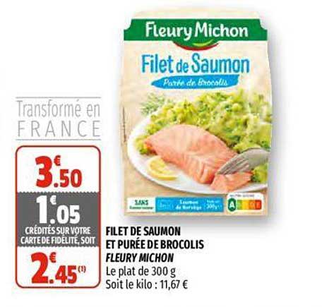 Filet De Saumon Et Purée De Brocolis Fleury Michon
