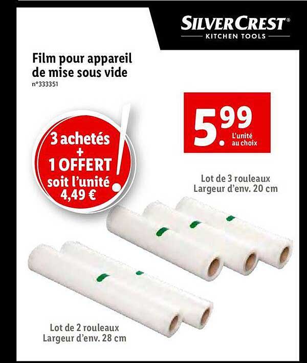film pour appareil de mise sous vide silver crest