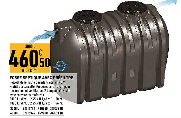 fosse septique avec préfiltre