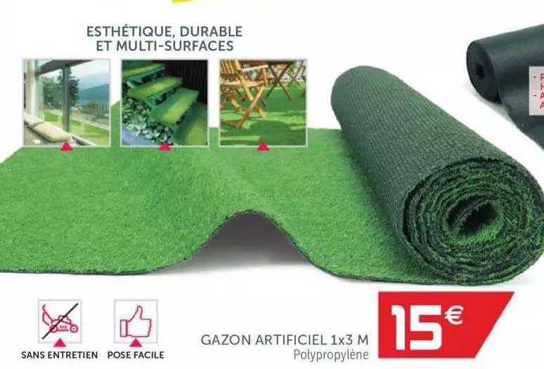gazon artificiel 1 x 3m