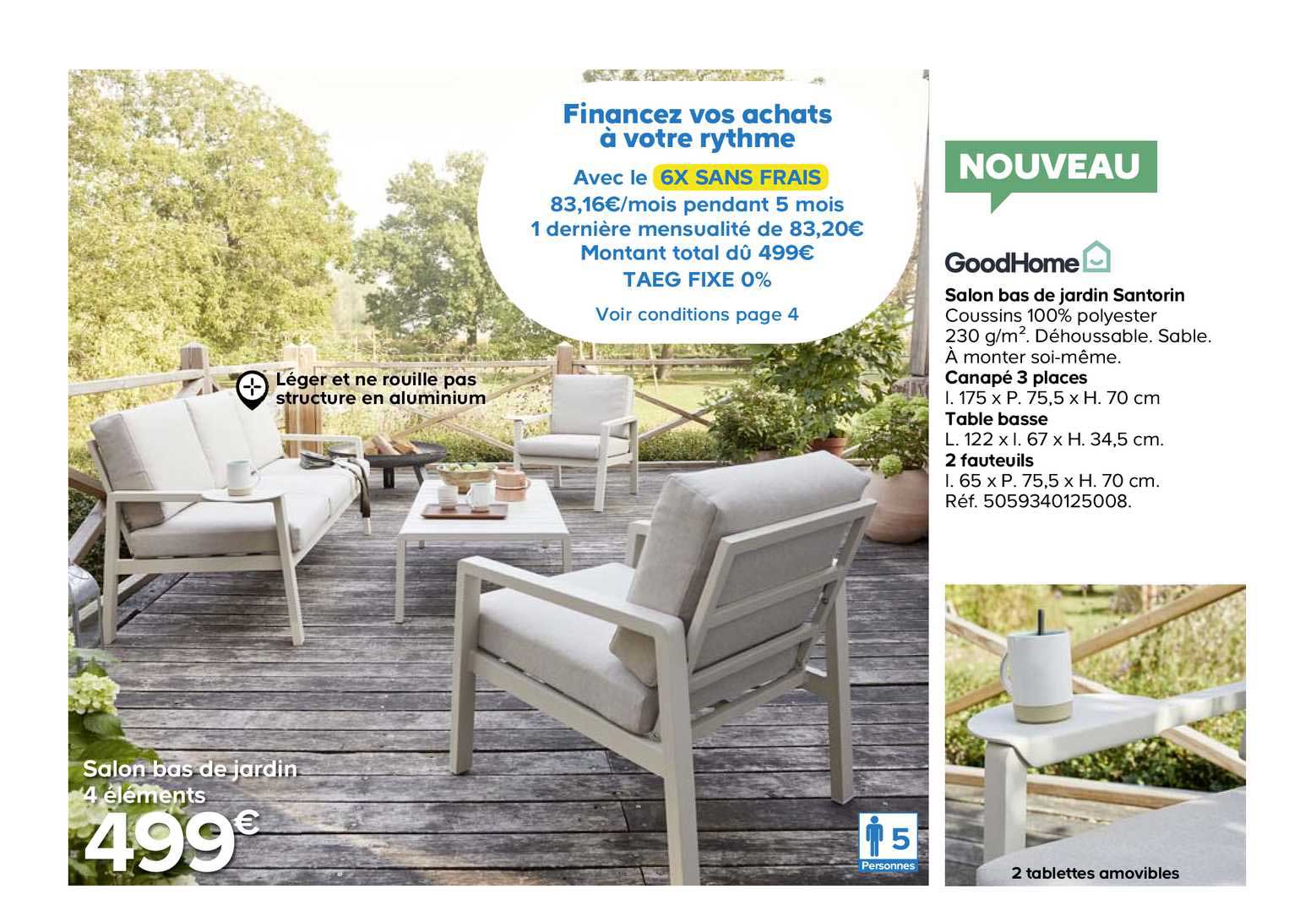 goodhome salon bas de jardin santorin