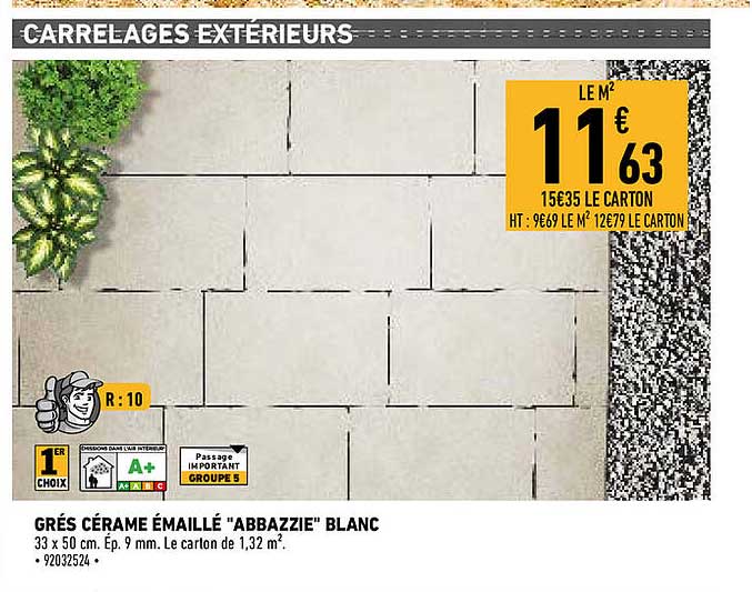 grés cérame émaillé "abbazzie" blanc