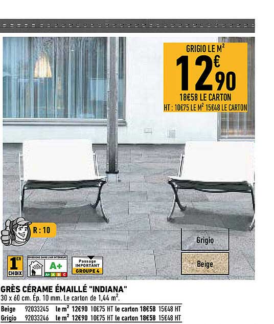 grès cérame émaillé "indiana"