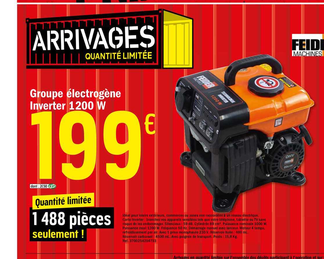groupe électrogène inverter 1200 w feider machines