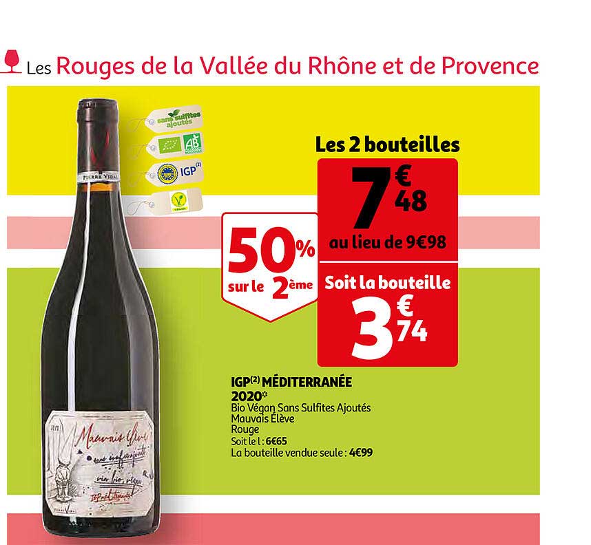 igp méditerranée 2020 bio végan sans sulfites ajoutés mauvais élève