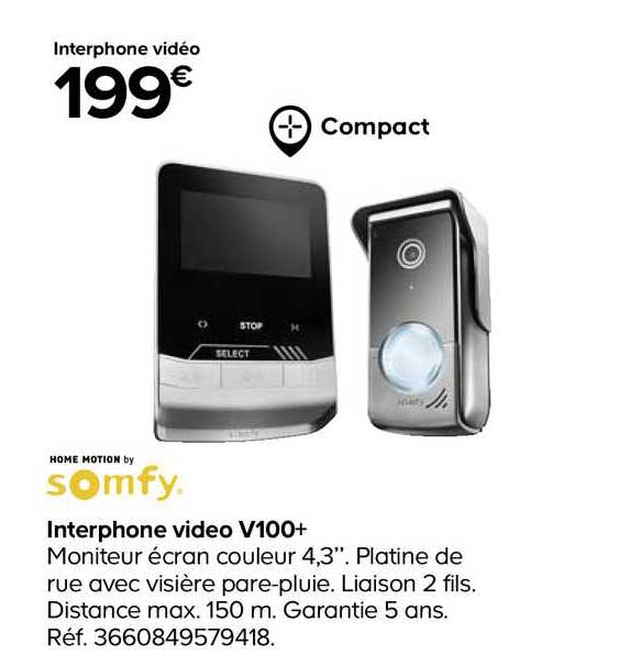 interphone video v100+ home motion by somfy