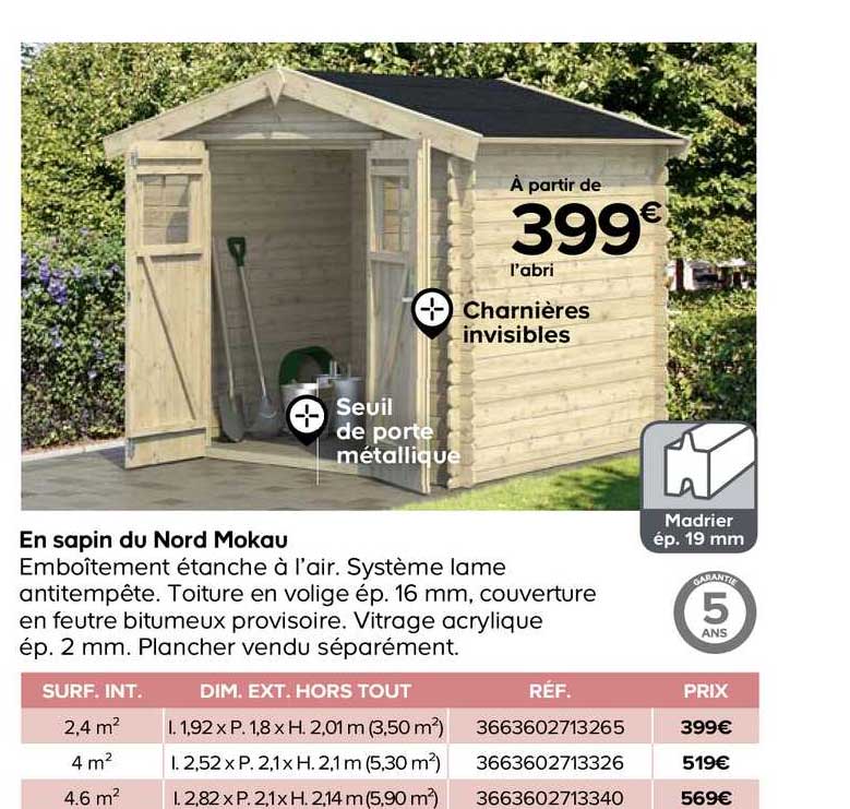 l'abri en sapin du nord mokau