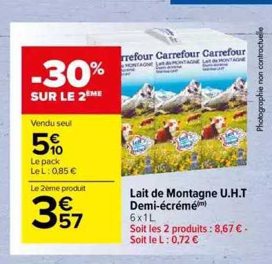 lait de montagne u.h.t. demi-écrémé