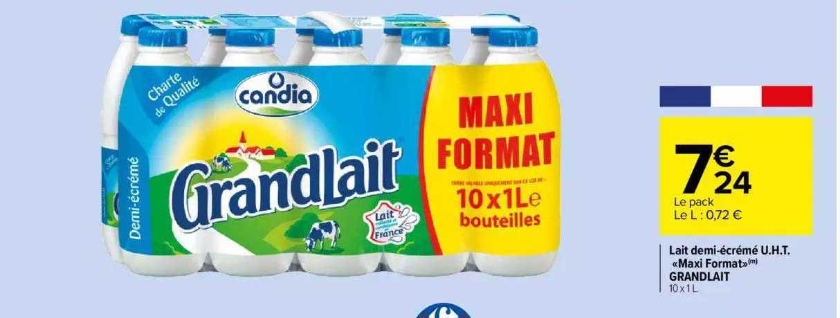 lait demi-écrémé u.h.t. «maxi format» grandlait