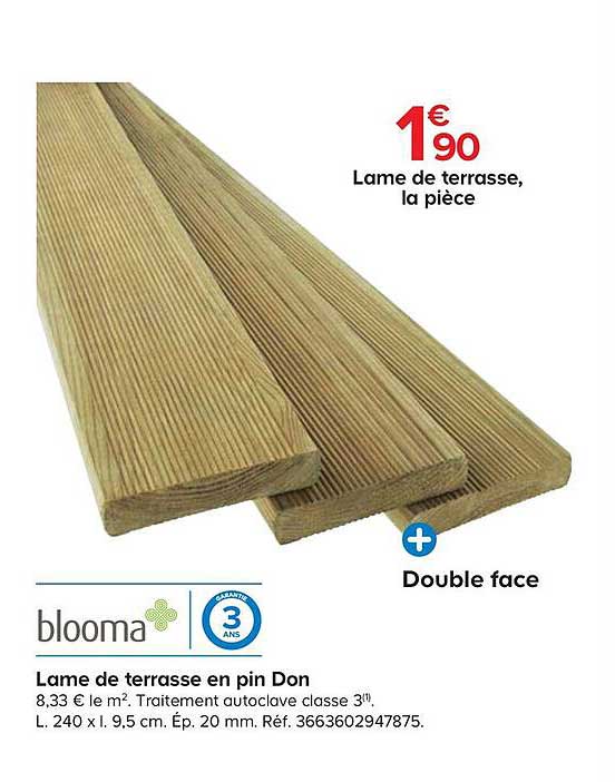 lame de terrasse en pin don blooma