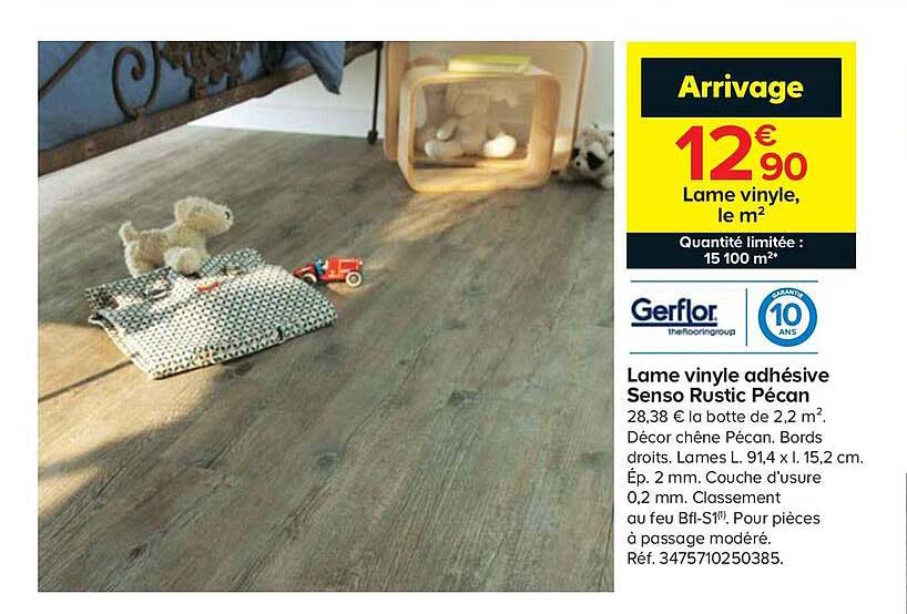 lame vinyle adhésive senso rustic pécan gerflor