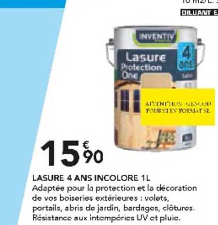 lasure 4 ans incolore 1 l inventiv