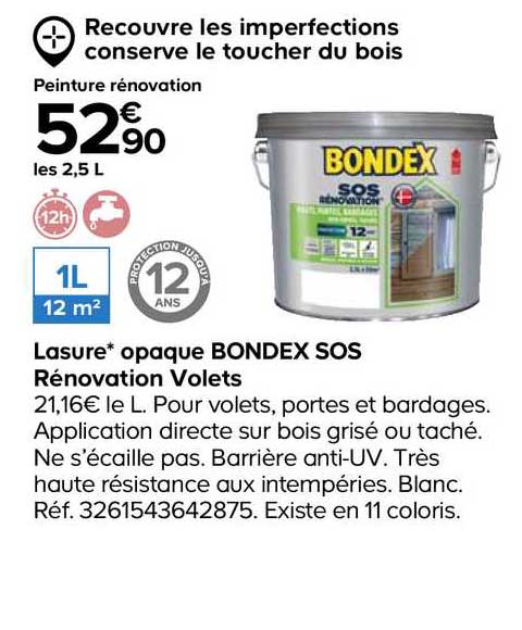 lasure opaque bondex sos rénovation volets
