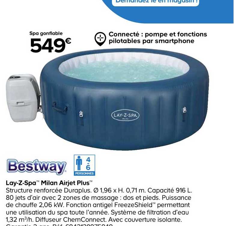 lay z spa milan airjet plus bestway