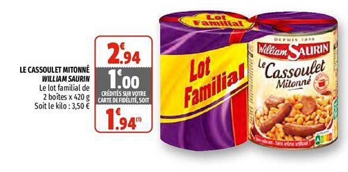 le cassoulet mitonné william saurin