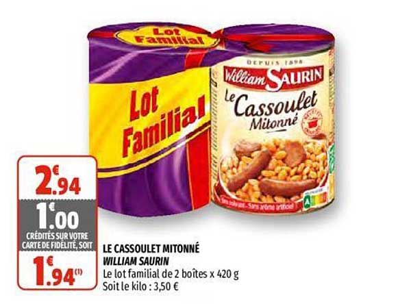 le cassoulet mitonné william saurin