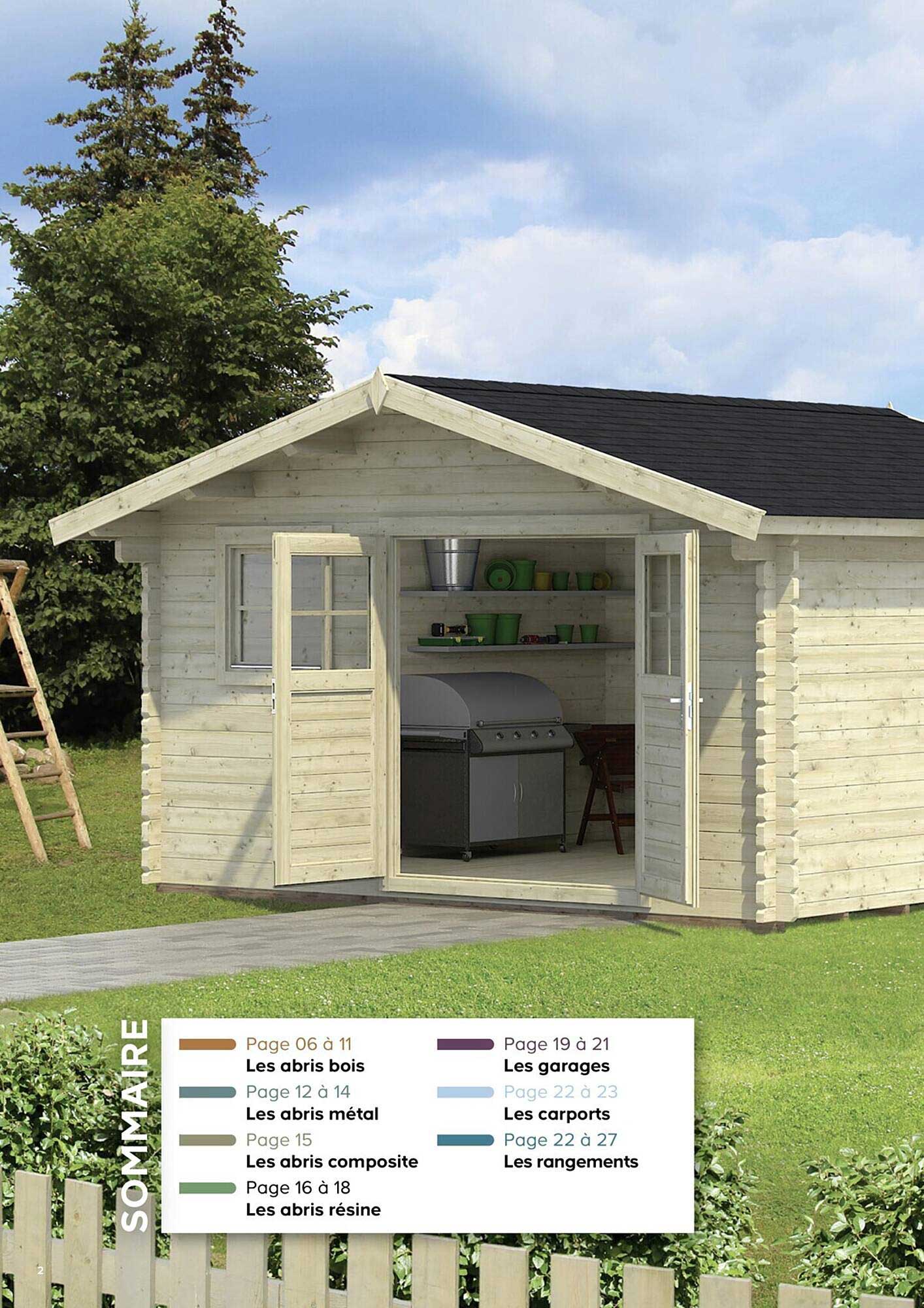 les abris bois, les abris métal, les abris composite, les abris résine