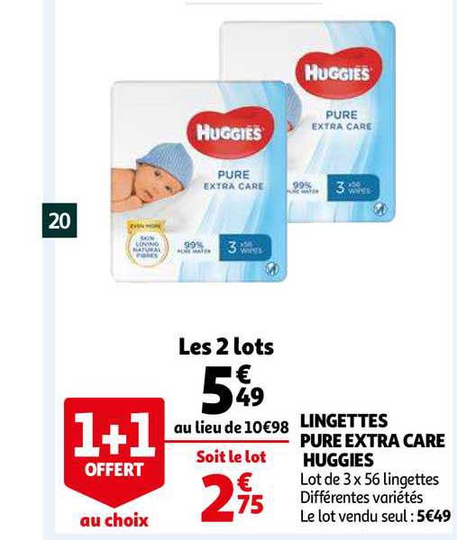 Lingettes Pure Extra Care Huggies