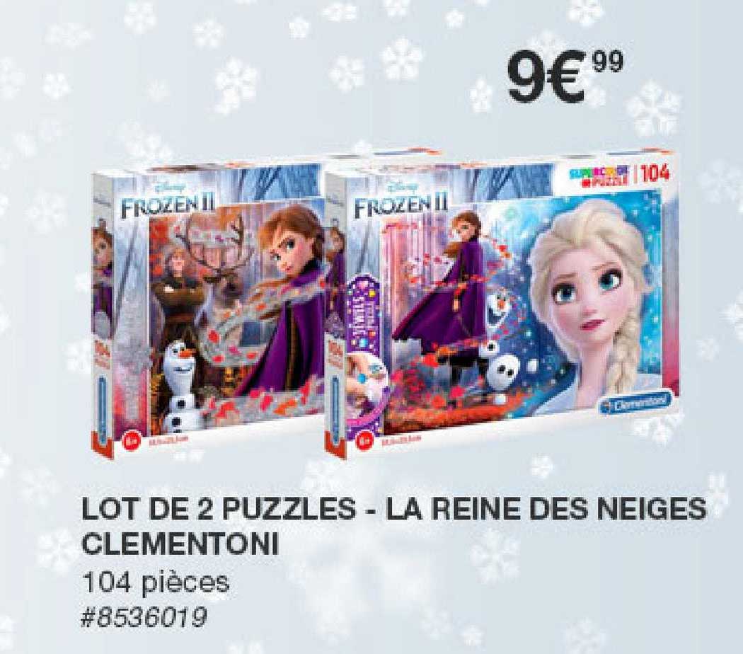 lot de 2 puzzles - la reines des neiges clementoni