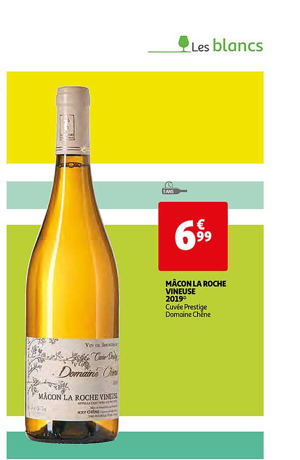 mâcon la roche vineuse 2019 cuvée prestige domaine chêne